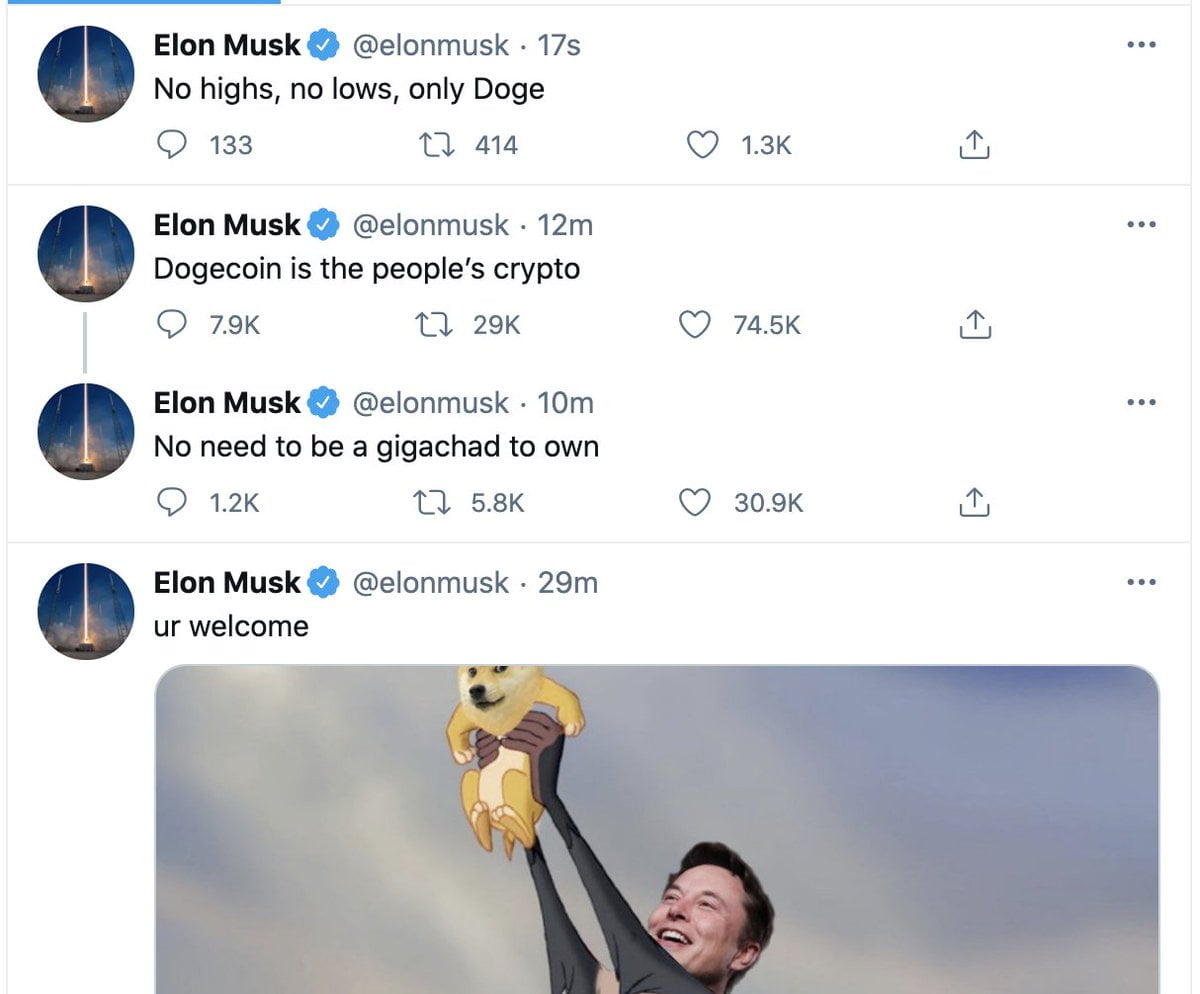 Elon DOGE tweets