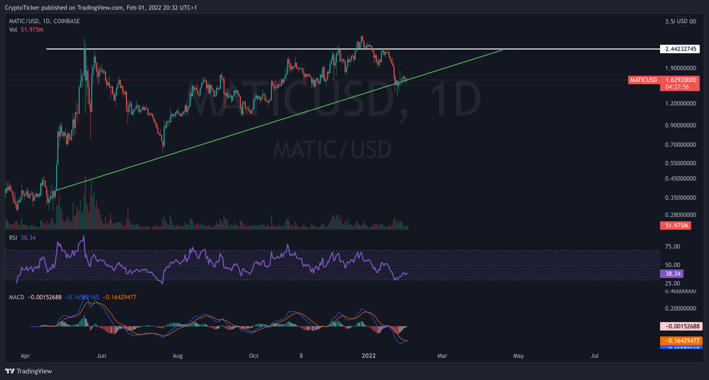Best crypto: MATIC/USD 1-day chart