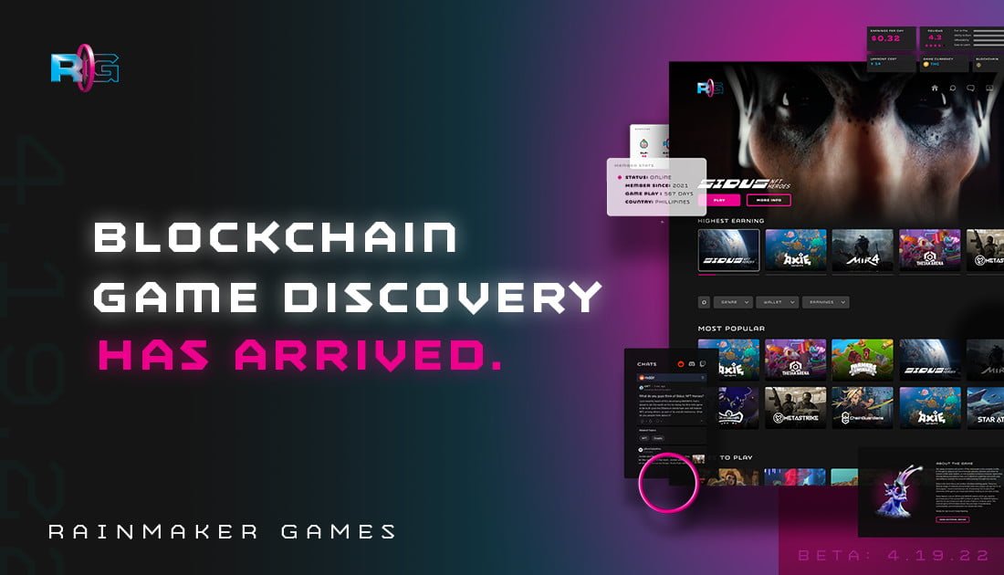 Rainmaker Games Launches The First Blockchain Gaming Discovery Platform 2