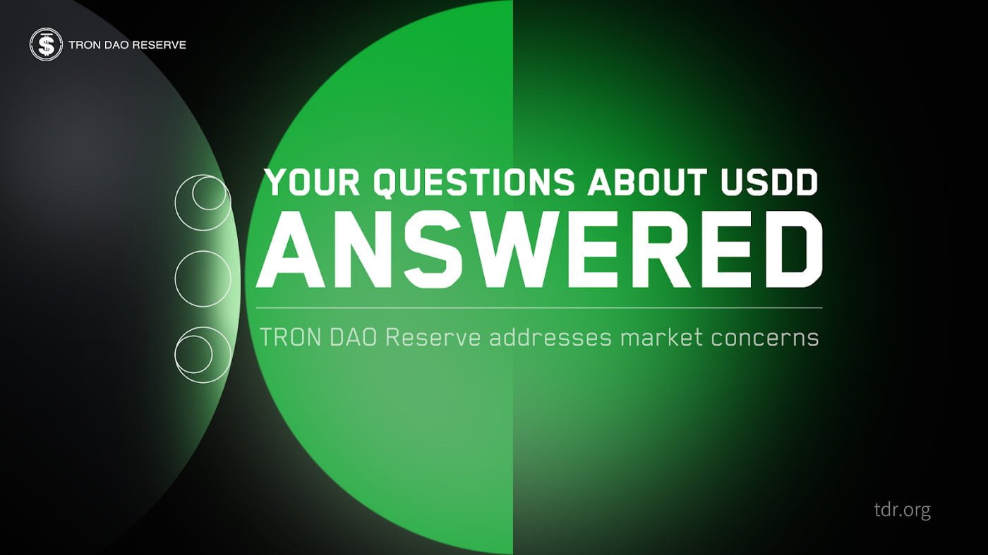TRON DAO Reserve Addresses Questions Regarding USDD Stablecoin 2