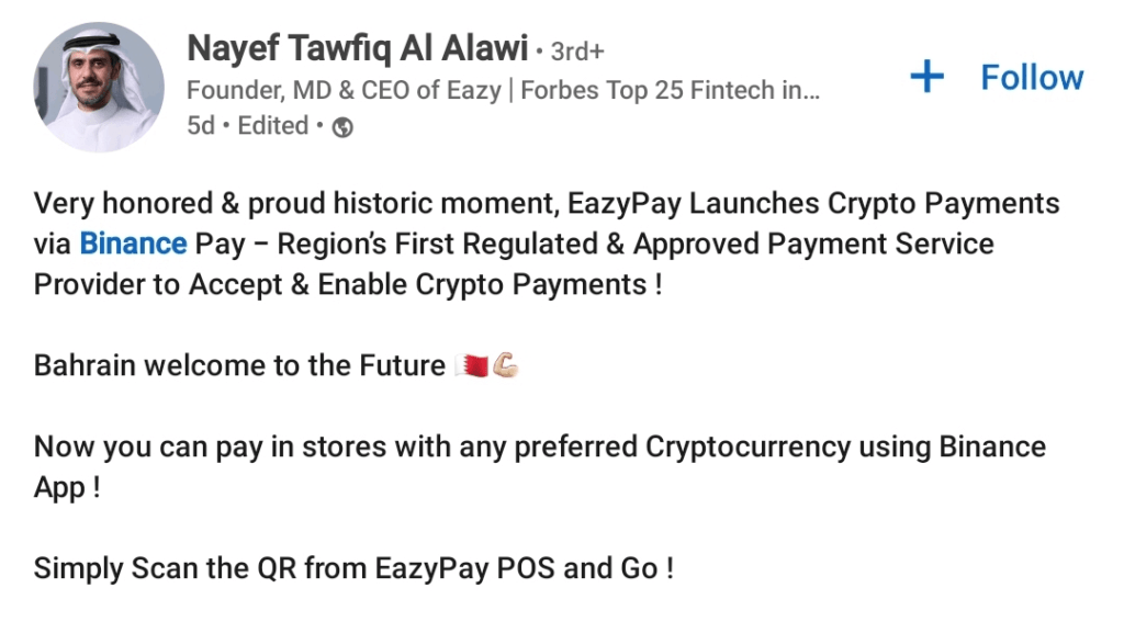 Bahrain approves EazyPay to provide Bitcoin payment 4