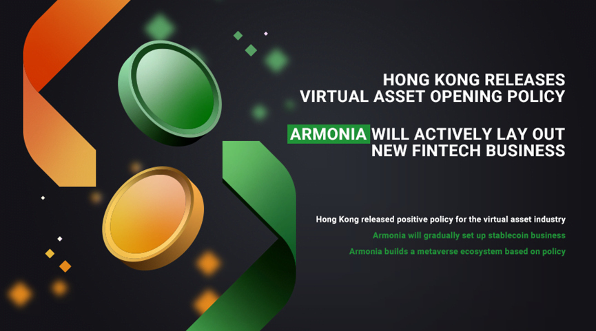 <strong>Hong Kong Releases Virtual Asset Opening Policy  Armonia will Actively Lay Out New Fintech Business</strong> 9