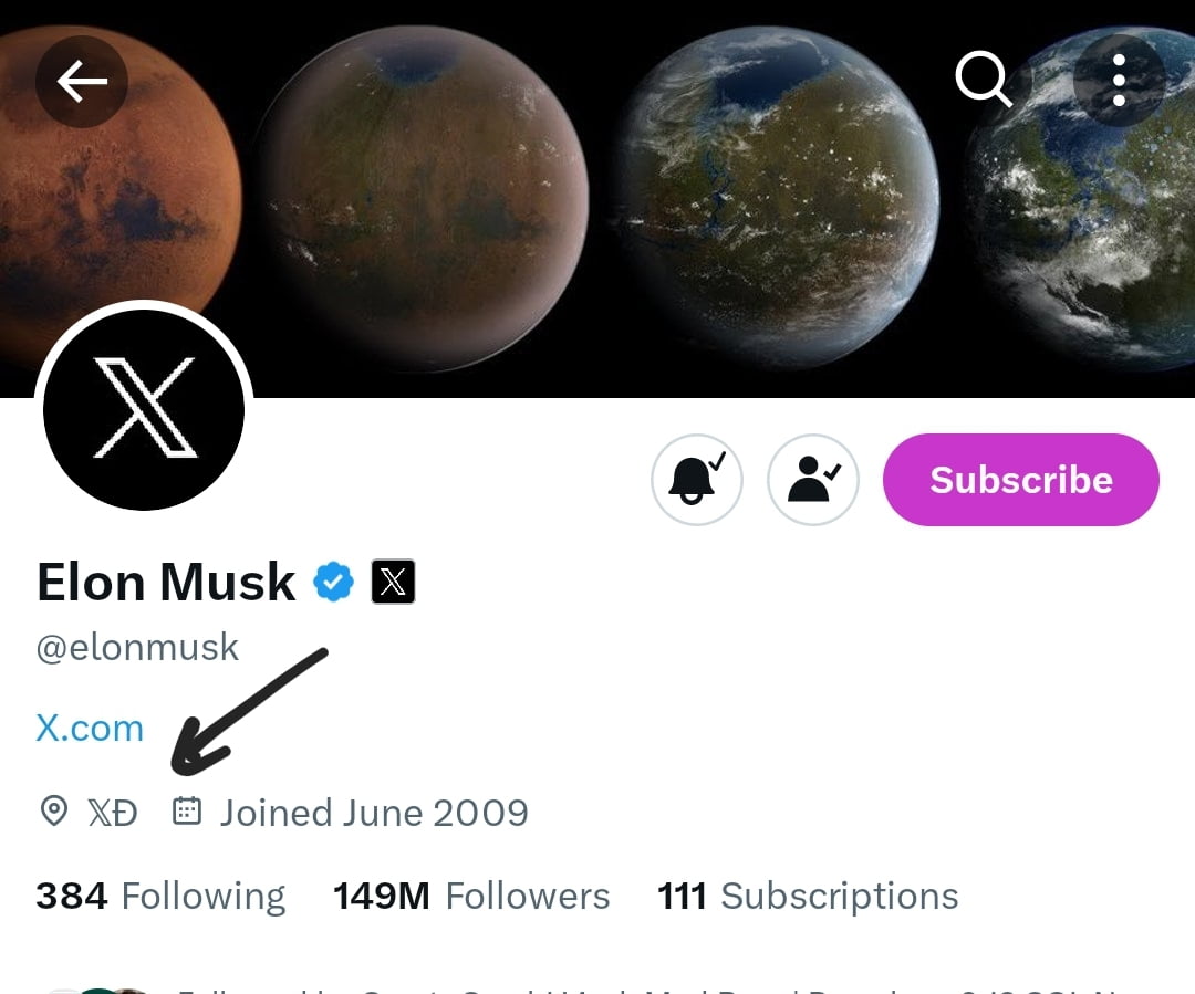 Elon Musk puts the Dogecoin symbol in his Twitter profile 5