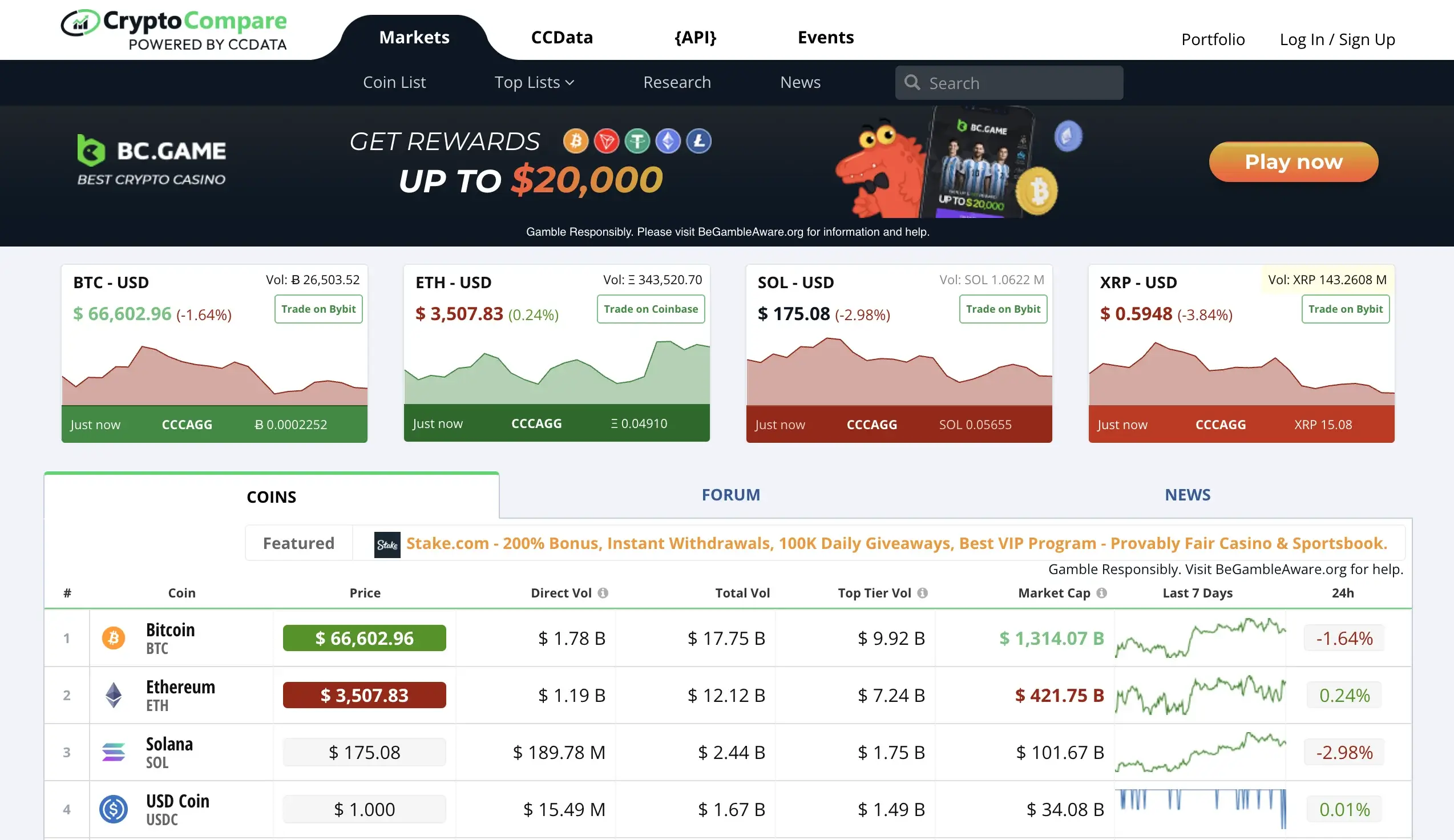 3. CryptoCompare