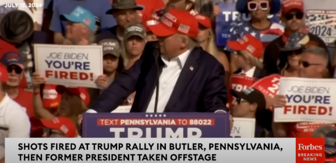 Shots Fired At Trump Rally, Former President Pumps Fist As He's Rushed Off Stage