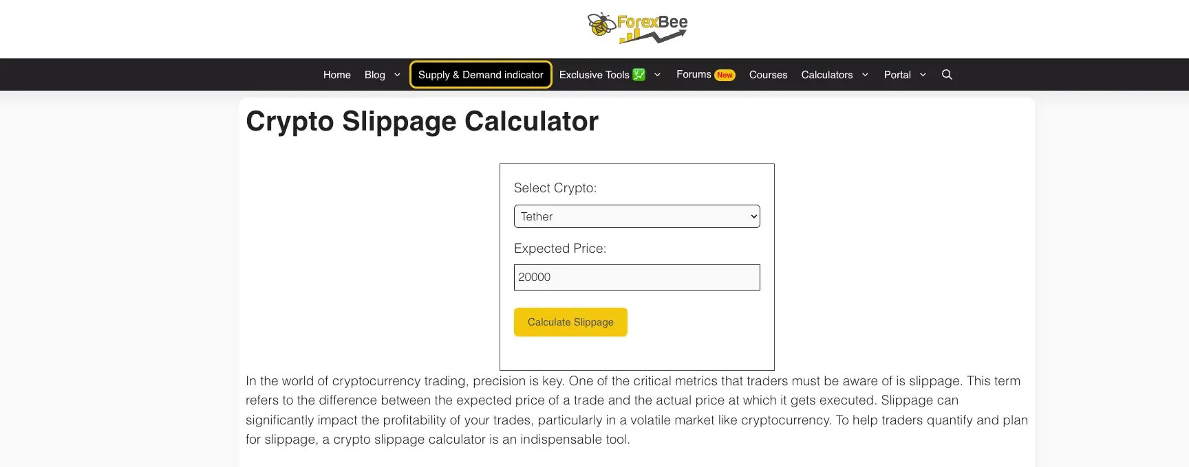 2. Calculate Slippage with ForexBee