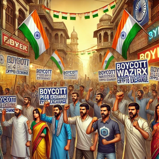 Some WazirX customers decide to protest against WazirX at India Gate (New Delhi) 2