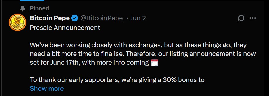 bitcoin pepe cex listing